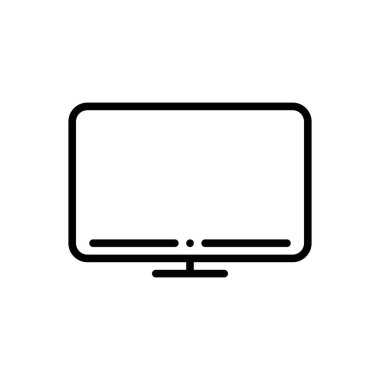 Monitör için siyah çizgi simgesi