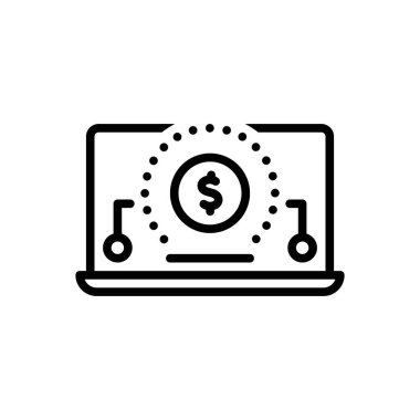 Yatırım platformu için siyah çizgi simgesi