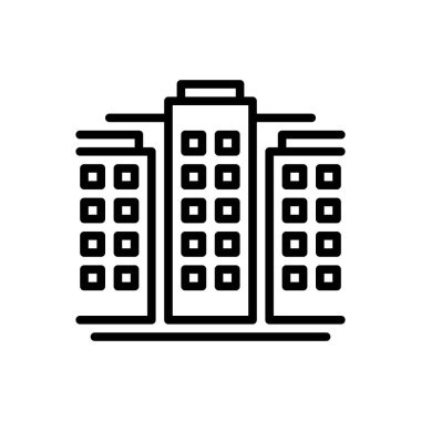 Ofis için siyah çizgi simgesi 