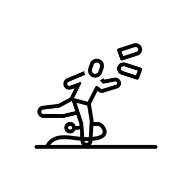 Tökezlemek için siyah çizgi simgesi 