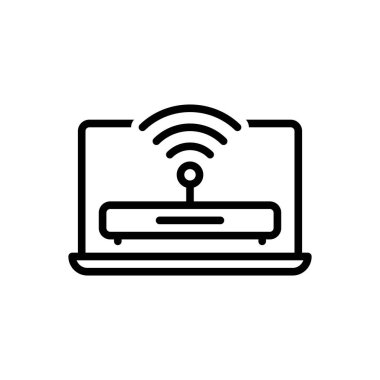 Wifi için siyah çizgi simgesi 