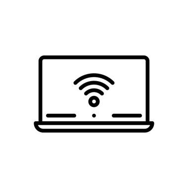 Wifi için siyah çizgi simgesi