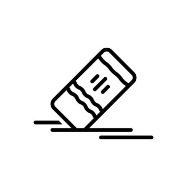 Silgi için siyah çizgi simgesi 