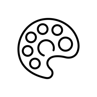 Boya paleti için siyah çizgi simgesi