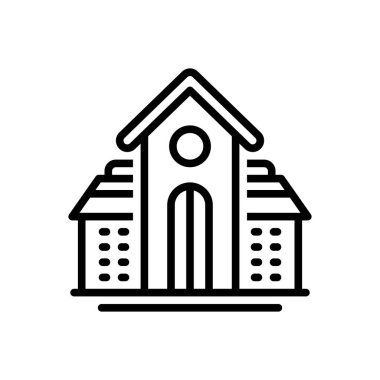 Okul için siyah çizgi simgesi 