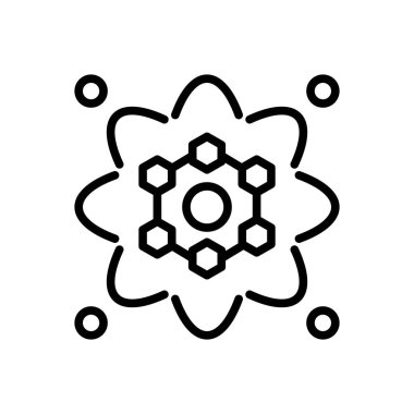 Bilim için siyah çizgi simgesi 