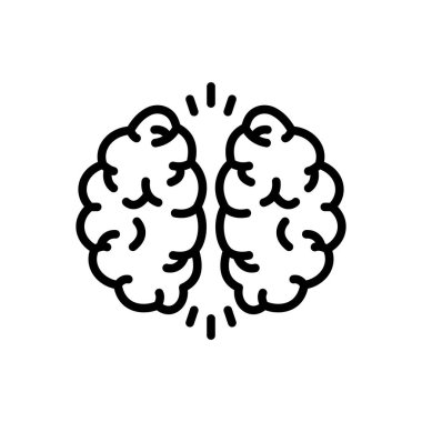 Beyin için siyah çizgi simgesi 