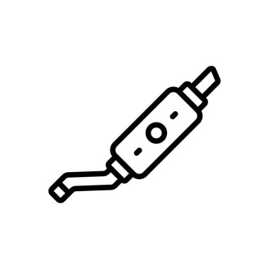 Egzoz için siyah çizgi simgesi