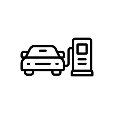 Yakıt ikmali için siyah çizgi simgesi