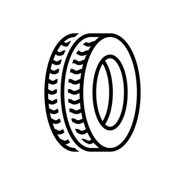 Lastik için siyah çizgi simgesi