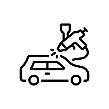 Vücut boyası tamiri için siyah çizgi simgesi