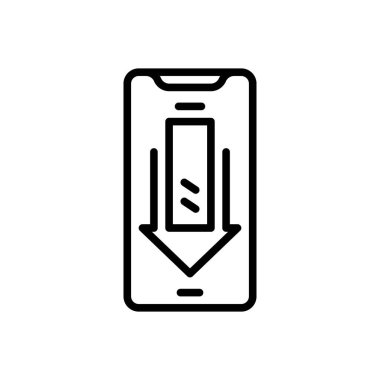 Düşük güç için siyah çizgi simgesi