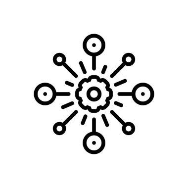 Otomasyon için siyah çizgi simgesi