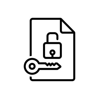 İzin için siyah çizgi simgesi 