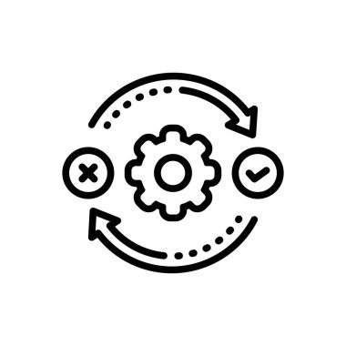 Karar için siyah çizgi simgesi 