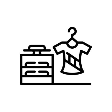 Tekstil için siyah çizgi simgesi 