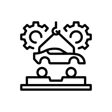 Otomotiv için siyah çizgi simgesi 