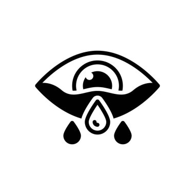 Black solid icon for cry  clipart