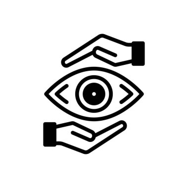 Göz bakımı için siyah katı simge