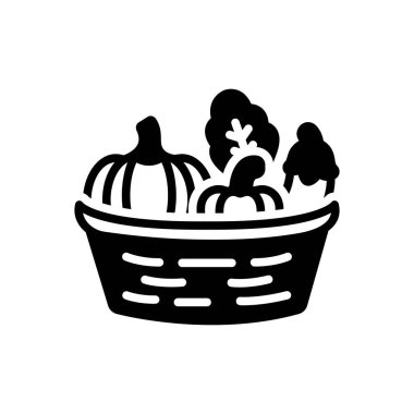 Organik pazar için kara somut simge