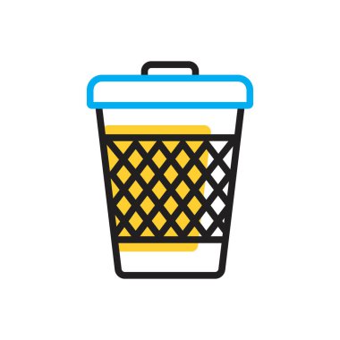 Multi color icon for trash can clipart