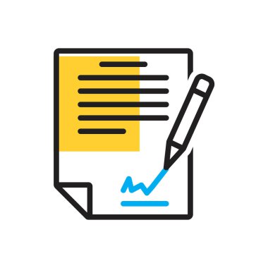 Kontratı imzalamak için çok renkli simge