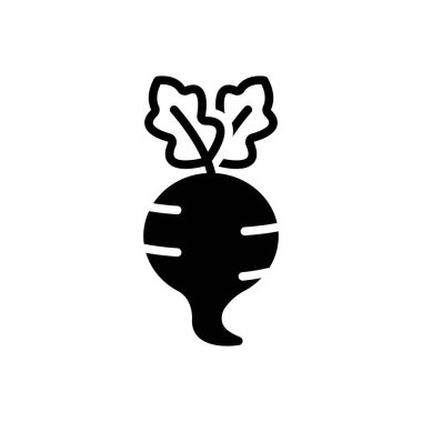 Pancar kökü için siyah katı simge 