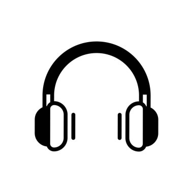 Kulaklıklar için siyah katı simge 