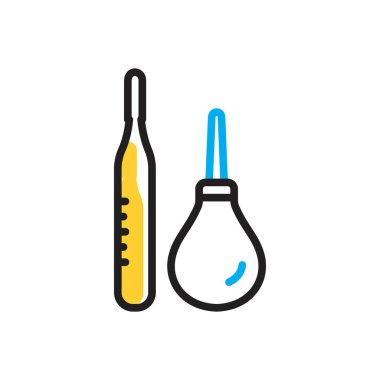 Termometre ve lavman için çoklu renk simgesi