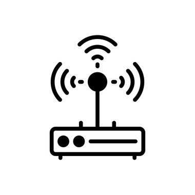 Kablosuz için siyah katı simge 