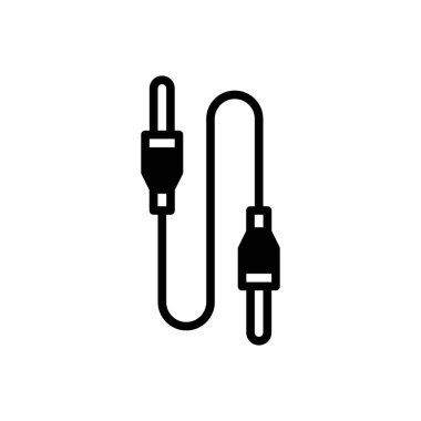 Kablo için siyah katı simge