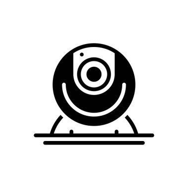 Web kamerası için siyah katı simge 