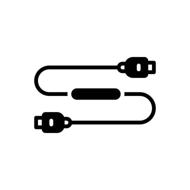 Kablo için siyah katı simge 