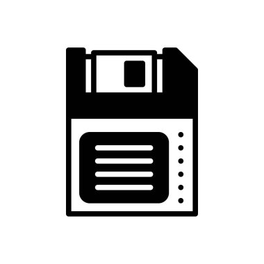 Disket için siyah katı simge 