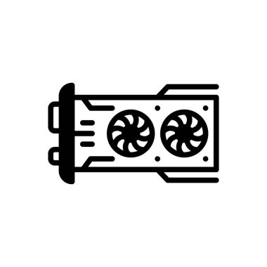 Grafik kartı için siyah katı simge