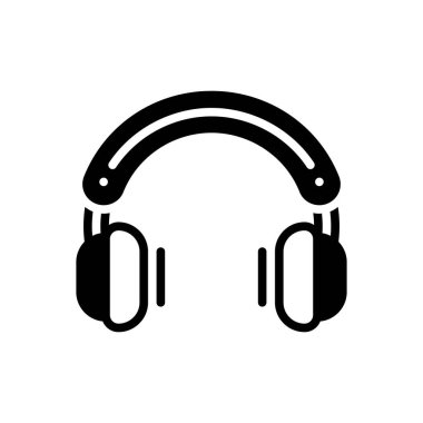Kulaklıklar için siyah katı simge