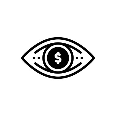 Black solid icon for vision  clipart