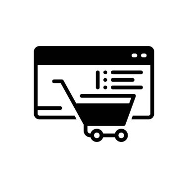 Dijital ticaret için siyah katı simge