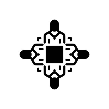 Birlikte siyah katı simge 