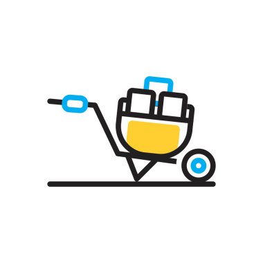 Tekerlek arabası için çok renkli simge 