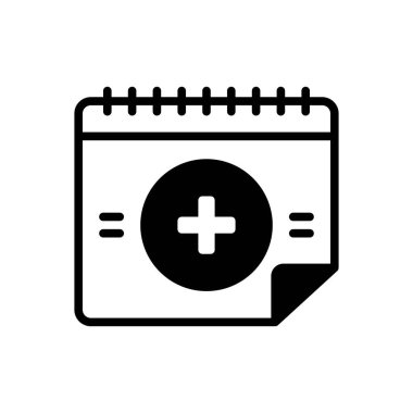 Takvim eklemek için siyah katı simge