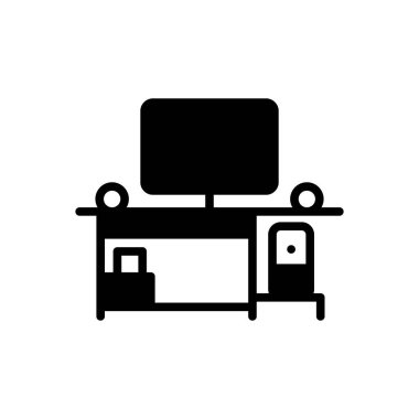 Bilgisayar için siyah katı simge 