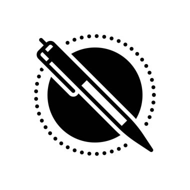 Kalem için siyah katı simge 