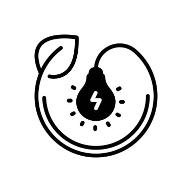 Yeşil enerji için siyah katı simge