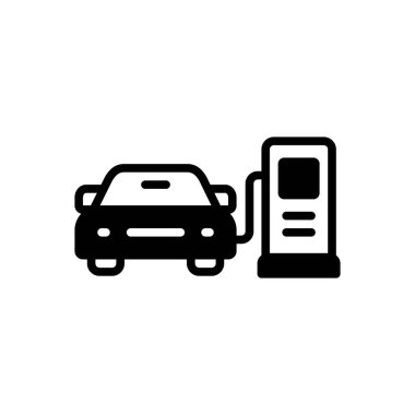 Yakıt deposu için siyah katı simge