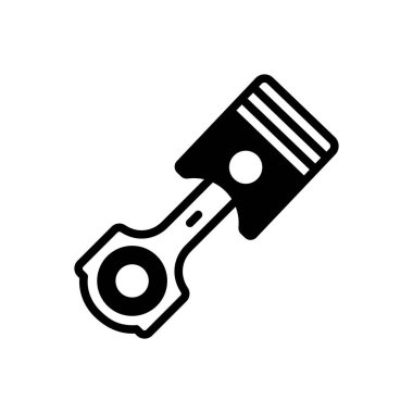 Piston için siyah katı simge 