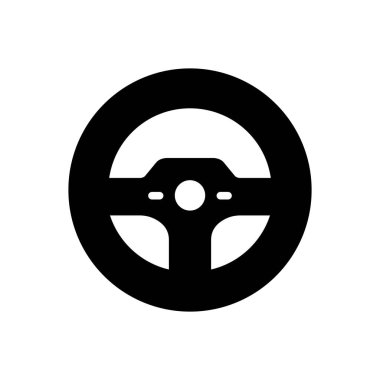 Direksiyon için siyah katı simge