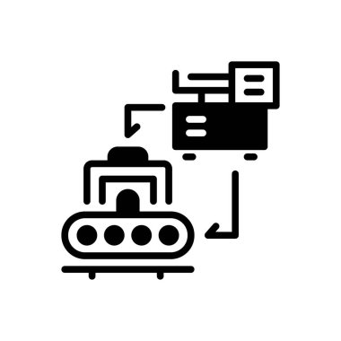 Makineler için siyah katı simge