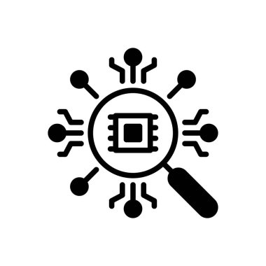 Analizler için siyah katı simge 