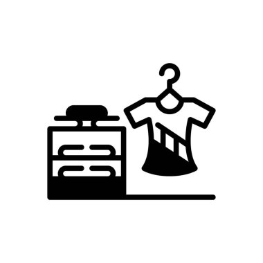 Tekstil için siyah katı simge 